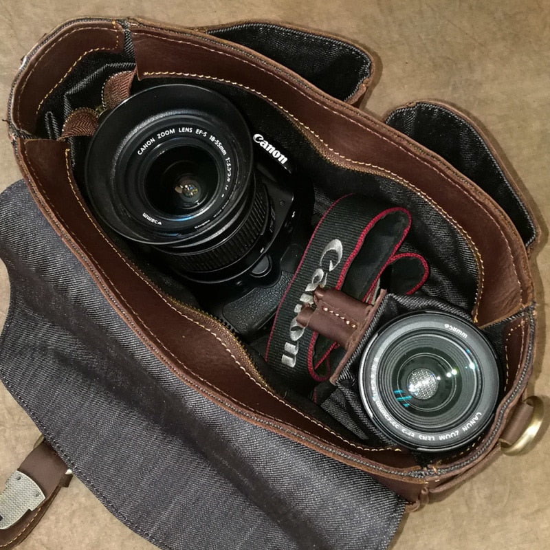 The Faust Leather Camera Bag | Crossbody Vintage Camera Messenger Bag