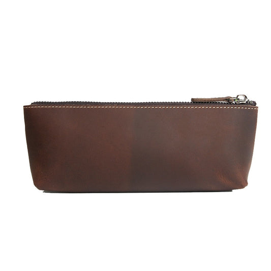 The Pallavi | Handmade Leather Pencil Case - Leather Makeup Bag-0